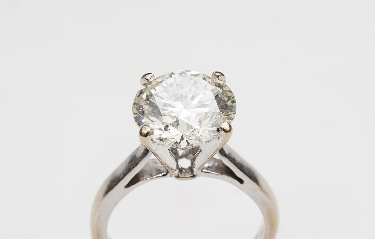 A diamond solitaire ring